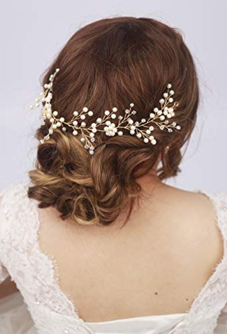 Kercisbeauty Wedding Pearl Rhinestones Headband Headpiece for Bride Bridesmaid Prom Hair Accessory Tiara Gold Kercisbeauty Wedding Pearl Rhinestones Headband Headpiece for Bride Bridesmaid Prom Hair Accessory Tiara Gold