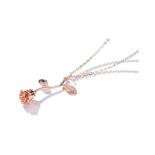 Yalice Dainty Rose Pendant Necklace Chain Short Flower Necklaces Jewelry for Women and Girls Rose Gold Yalice Dainty Rose Pendant Necklace Chain Short Flower Necklaces Jewelry for Women and Girls Rose Gold