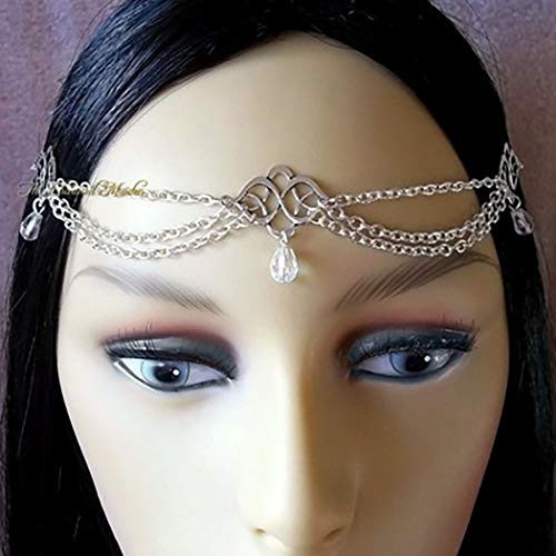 Bomine Boho Head Chain Teadrop Crystal Hair Chain Festival Wedding Gypsy Jewelry Headpieces Hair Acessories for Women and Girls Bomine Boho Head Chain Teadrop Crystal Hair Chain Festival Wedding Gypsy Jewelry Headpieces Hair Acessories for Women and Girls