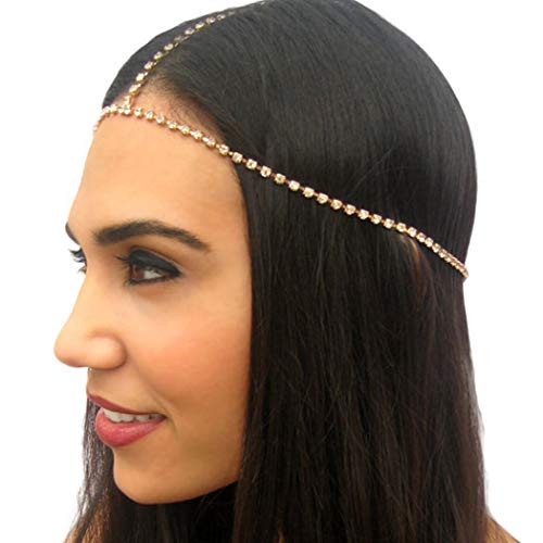 Bmadge Boho Crystal Head Chain Jewelry Gold Headpieces Dainty Hair Accessory for Women and Girls Silver Bmadge Boho Crystal Head Chain Jewelry Gold Headpieces Dainty Hair Accessory for Women and Girls Silver