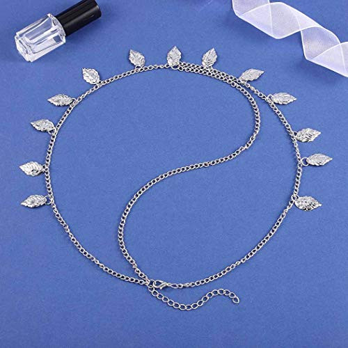 Brinote Boho Leaf Head Chain Tassel Headpieces Vintage Hair Accessories for Women and Girls Silver