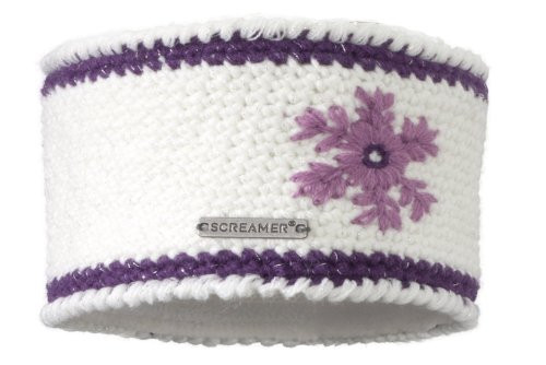 Screamer Women s Snowflake Headband  White-Plum  One Size