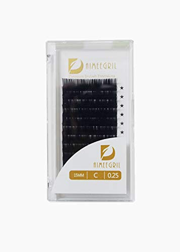 Premium C Curl 8-15mm Semi Permanent Individual Eyelash Extensions 0-25mm Thickness False Mink Silk Volume Lashes Extensions Professional Salon UseC 0-25 15mm