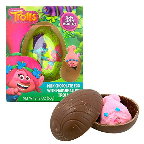 Dreamworks Trolls Stocking Stuffers Milk Chocolate Egg with Marshmallow Candy  2-12 oz