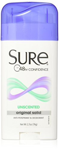 Sure Original Solid Unscented  Anti-Perspirant Deodorant  2-7 oz Pack of 2
