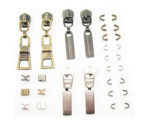 5Afashion 30pcs  3 Zipper Repair Kit Zipper Replacement Pack Zipper Rescue Fix Instant for Clothing and Bag