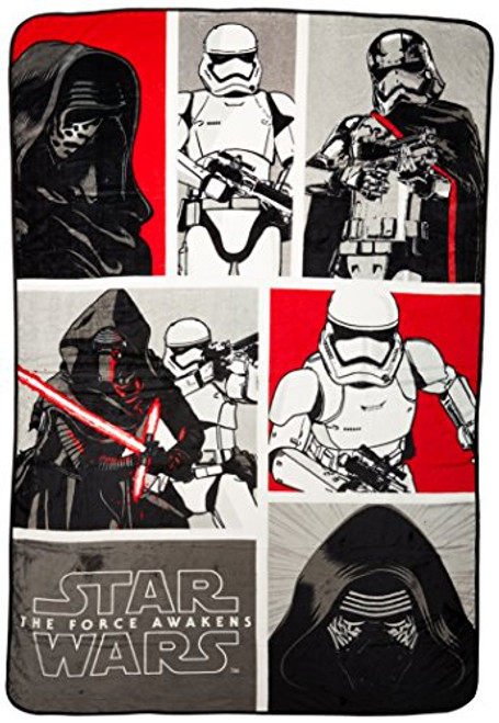 Jay Franco Star Wars Plush 62" x 90" Twin Blanket, White, 6 Piece