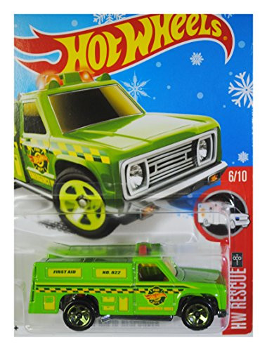Hot Wheels 2016 Exclusive Snowflake Card  HW Rescue  HW Rapid Responder  Green  Die Cast Vehicle 216-250
