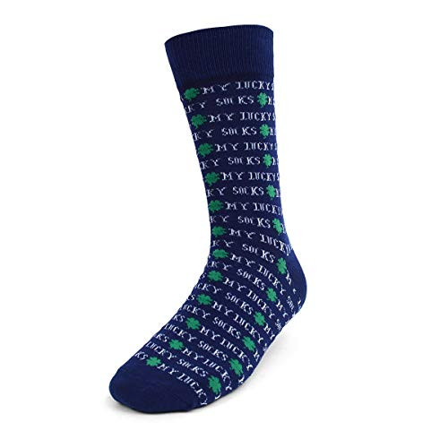 Urban-Peacock Men s Novelty Fun Dress Socks - Multiple Patterns My Lucky Socks - Navy  1 Pair Urban-Peacock Men s Novelty Fun Dress Socks - Multiple Patterns My Lucky Socks - Navy  1 Pair