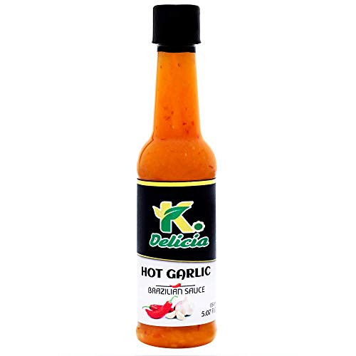 K DELICIA Brazilian Malagueta Pepper and Garlic Sauce  5-07 fl Oz Bottle  Gluten Free   Brazilian Pimenta Sauce with Malagueta Peppers and Garlic     Medium Hot Pepper Sauce