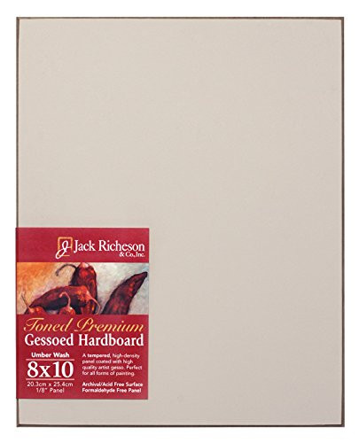 Jack Richeson Richeson Umber Wash Toned Gessoed 1-8  Hardboard 8 x10