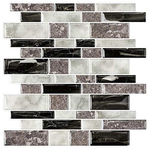 STICKGOO Marble Look Peel and Stick Tile Backsplash  Kitchen Backsplash Peel and Stick  Decorative Self Adhesive Backsplash Tiles in Granite Pack of 1  Thicker Design