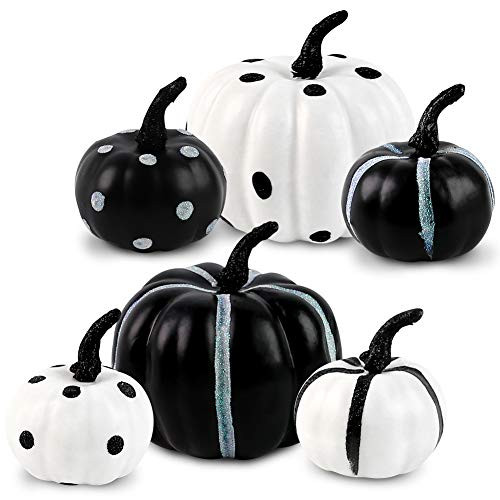 DomeStar Halloween Artificial Pumpkins 6PCS 2 Sizes Faux Pumpkins Fall Decor Pumpkins Mini Pumpkins Fake Pumpkins for Halloween Thanksgiving Party Decorations DomeStar Halloween Artificial Pumpkins 6PCS 2 Sizes Faux Pumpkins Fall Decor Pumpkins Mini Pumpkins Fake Pumpkins for Halloween Thanksgiving Party Decorations