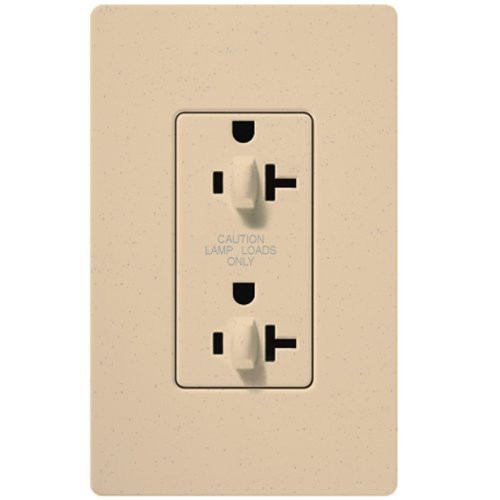 Lutron SCR-20-DDTR-DS Satin Colors 20-Amp Dual Dimmable Tamper Resistant Receptacle  Desert Stone