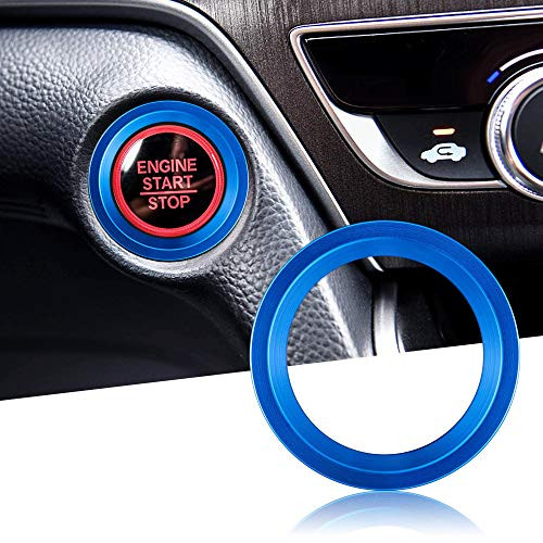 TOMALL Aluminum Engine Start Stop Push Button Cover Trim Compatible with Honda Accord Sedan Sport EX EX-L LX 2018 2019 Car Engine Ignition Start Button Cap Surrounding Trim Ring Decoration Blue