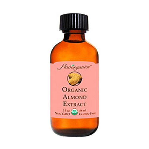 Flavorganics Organic Almond Extract  2 Ounces Glass Bottle