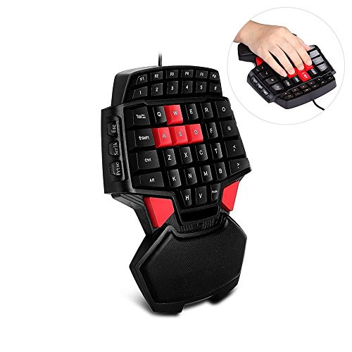 PinPle Keybaord One Handed Keyboard Portable Mini Gaming Keypad Ergonomic Game Controller for LOL / WOW / DOTA