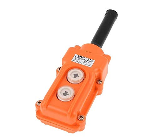 Crane Pendant Control Pushbutton Switch  2 Ways Hoist Crane Push Button Switch  250V  5 Amp  500V  2 Amp  Orange Hoist Pendant Switch