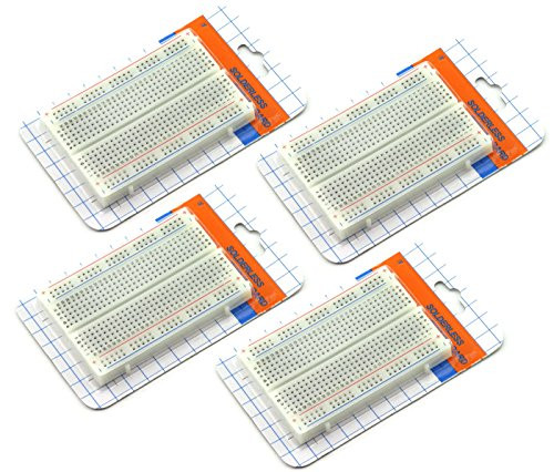 ZYAMY 4pcs 400 Tie Point Prototype Solderless PCB Breadboard Test Protoboard DIY Bread Board with Self-Adhesive Tape