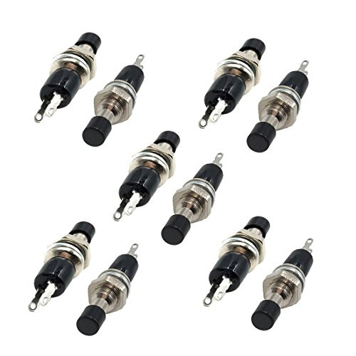 10 Pcs Black Cap SPST Momentary Mini Push Button Switch Normally Close