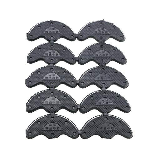 Heel Plates Rubber Heel Taps for Shoes Boots Sole Heel Guard Taps Repair Pads Replacement 10pcs Black Black