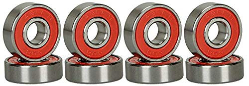 JDYYICZ ABEC-9 608-RS Skateboard Longboard Bearings Premium Inline Skate Bearings Roller Skate BearingsPack of 8