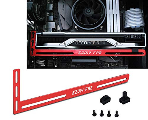 EZDIY-FAB GPU Bracket  Graphics Card Brace Support Video Card Holder GPU Holder for Custom Desktop PC Gaming-3mm Aluminum-Red
