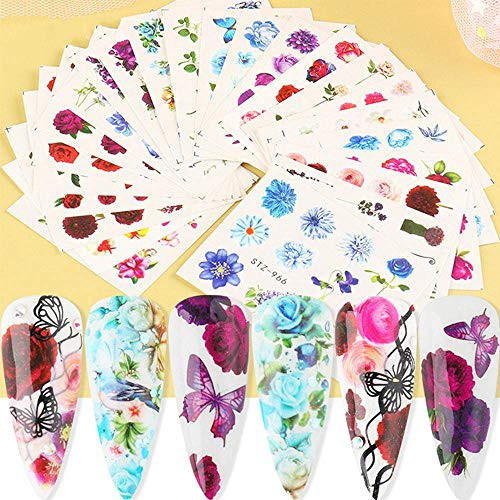 Butterfly Nail Art Decals Stickers Nail Accessories Decorations Supplies Nail Stickers for Women Girls Butterfly Flower Water Transfer Decals Manicure 24 Sheets Butterfly Nail Art Decals Stickers Nail Accessories Decorations Supplies Nail Stickers for Women Girls Butterfly Flower Water Transfer Decals Manicure 24 Sheets