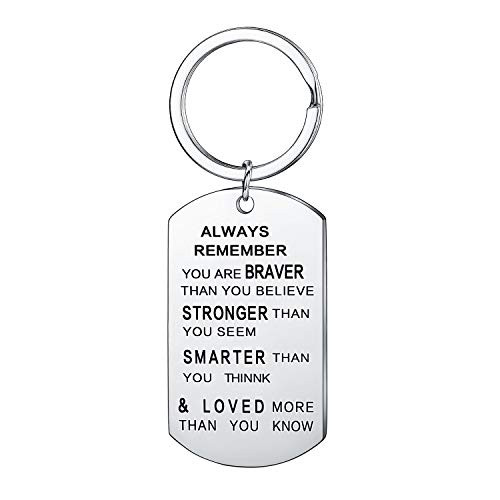 BESPMOSP Inspiration Keyring Graduation Gifts Birthday Gifts Always Remember You Are Braver Than You Believe Keychain for Family Friend BESPMOSP Inspiration Keyring Graduation Gifts Birthday Gifts Always Remember You Are Braver Than You Believe Keychain for Family Friend