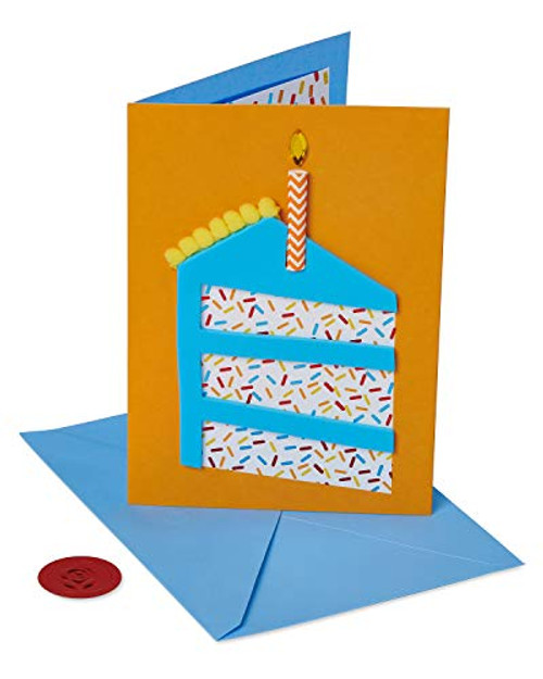 American Greetings Premier Piece of Cake Birthday Greeting Card with Rhinestone