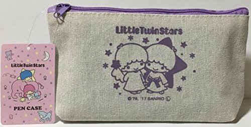 Sanrio Little Twin Stars Pencil Case Bag Pouch Canvas Stationary Makeup Cosmetic Bag Purple