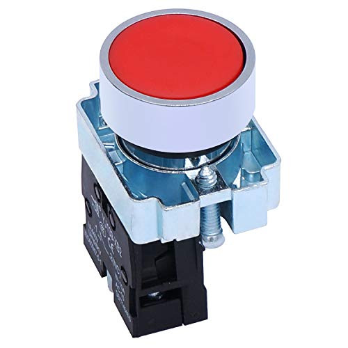 Taiss - 22mm 1 NC Red Momentary Push Button Switch 440V 10A Pushbutton Switches XB2-01BN-R