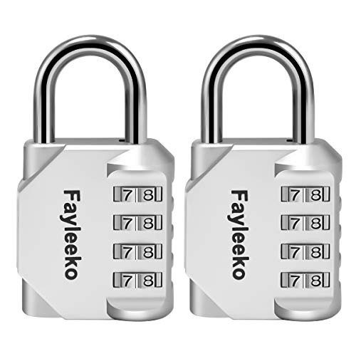 Combination Lock  2 Pack  4 Digit Combination Padlock for School Gym Sports Locker  Fence  Toolbox  Case  Hasp Cabinet Storage  Silver