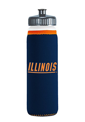 Kolder NCAA Illinois Illini Van Metro Squeezable LDPE Water Bottle  Blue  22-Ounce