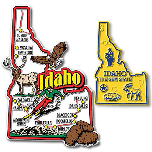 Jumbo   Small State Map Magnet Set - Idaho