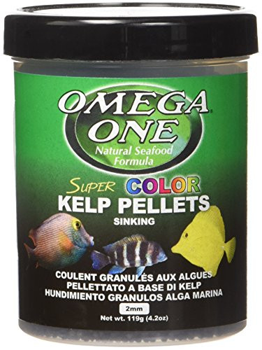 Omega One Super Color Veggie Kelp 2mm Sinking Pellets  4-2 oz Container