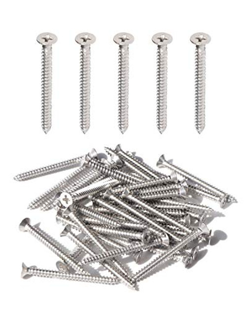 IMScrews 100pcs  4 x 1-1-4  32mm Stainless Flat Head Phillips Wood Screws 18-8 304 Stainless Steel Countersunk Self Tapping Screws