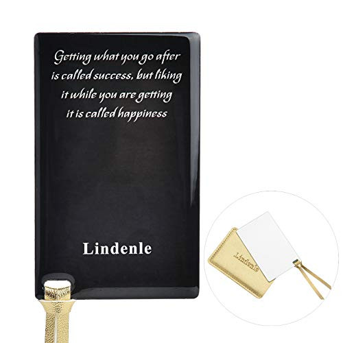 Lindenle Stainless Steel Makeup Mirror  Small Vanity Mirror Purse Handbag Travel  Compact Pocket Mirrors Unbreakable Black