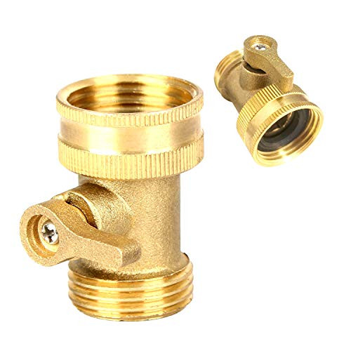 Higarden Heavy Duty Garden Hose Connector Brass Shut Off Valve Garden Hose On Off Valve Brass Water Hose Valve Hose On-Off Valve 2PCS 1T Long Handle