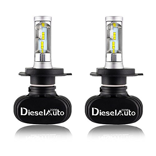 Diesel Auto H4 HB2 9003 Hi/Lo Led Headlight Bulbs, w/CSP Chips Headlight Kit 50W 8000LM 6500K Cool White Light, 12V Led Headlight Conversion Kit Replace Halogen Bulbs-3 Yrs Warranty (2 pcs)
