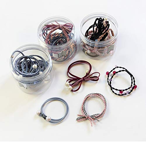 Girls Women Pearls lucky Bowknot Flower Elastic Hair Ties Hair Ropes Fashion Headbands Ponytail Holders Hair Rings Hairband Hair Accessories 12pcs