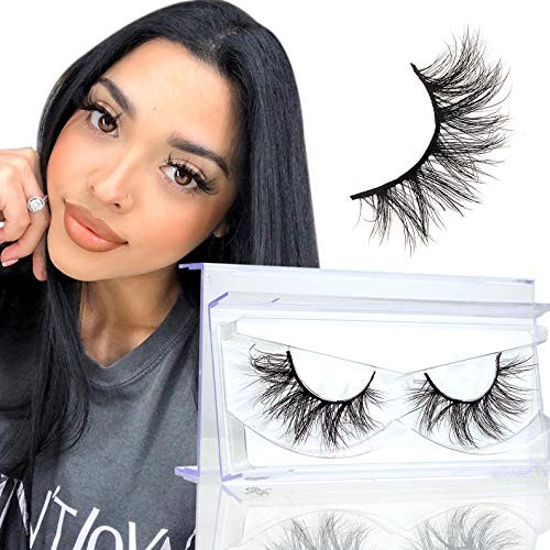 GOO GOO Mink Eyelashes False Lashes  Fake Eyelashes 10mm-17mm Lashes Natural Look Siberian Mink Fur Eye Lashes Hand Made 3D Mink Eyelashes Real Mink Lashes 1 Pair
