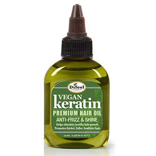 Difeel Vegan Keratin Premium Hair Oil - Anti Frizz   Shine 2-5 oz-