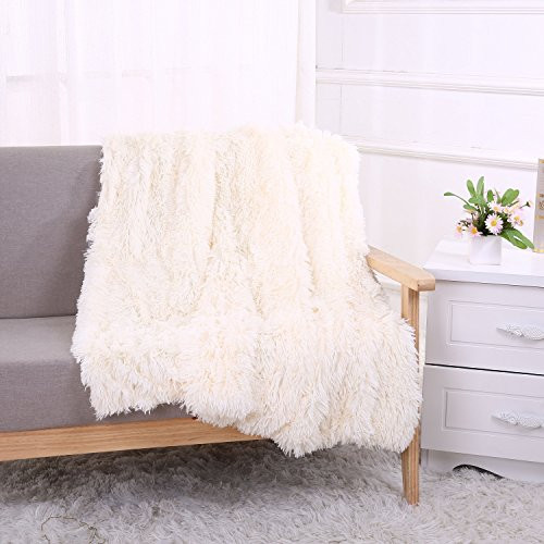 YOUSA Super Soft Shaggy Faux Fur Blanket Ultra Plush Decorative Throw Blanket 51''63'',Cream White YOUSA Super Soft Shaggy Faux Fur Blanket Ultra Plush Decorative Throw Blanket 51''63'',Cream White