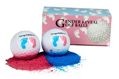 Gender Reveal Exploding Golf Balls Set for Gender Reveal Parties - ONE Pink and ONE Blue Powder Filled Exploding Gender Reveal Golf Ball Included in Each Set