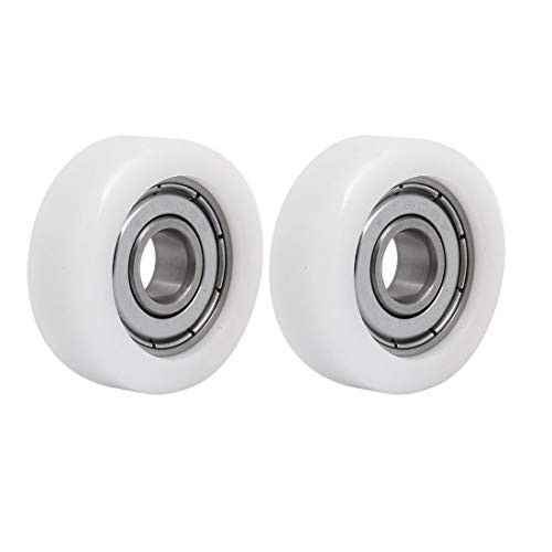 MroMax 2pcs 8x30x11mm Roller Idler Bearing Pulley Sliding Conveyor Wheel White
