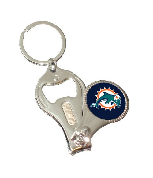 NFL Miami Dolphins 3-in-1 Nailclipper Keychain NFL Miami Dolphins 3-in-1 Nailclipper Keychain