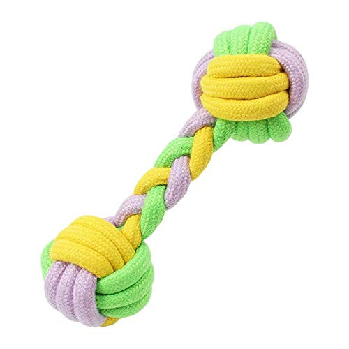 XIANGYANG Pet Chewing Cotton Rope Toy Coarse Yarn Braided Rope Knot Ball Color Dumbbell Bone Cotton Rope Toy Dog Chew Toys Pet Supplies