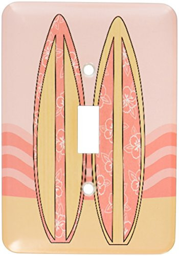 3dRose lsp775471 Pink Surfboards on the Beach Single Toggle Switch