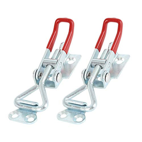 X AUTOHAUX Car Adjustable Pull Latch Toggle Latch Clamp Hasp with Hole 100Kg 220Lbs Holding Capacity 2pcs